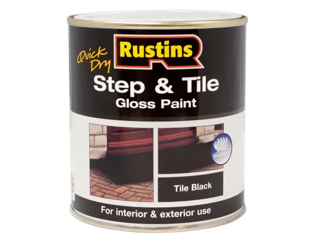 Rustins Quick Dry Step & Tile Paint Gloss Black 250ml