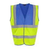 Prortx High Visibility Waistcoat - HV Yellow/Royal Blue