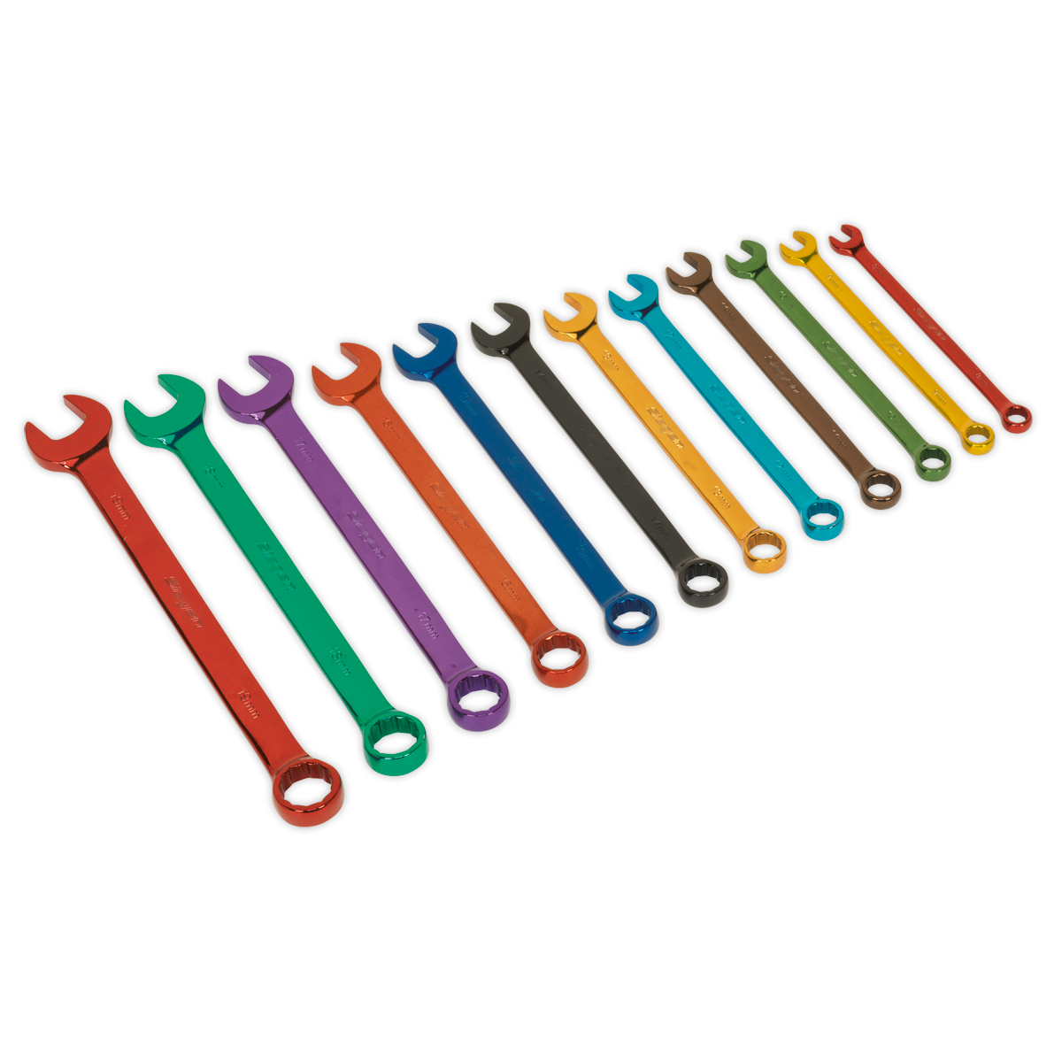 Sealey Combination Spanner Set 12pc Multi-Coloured Metric