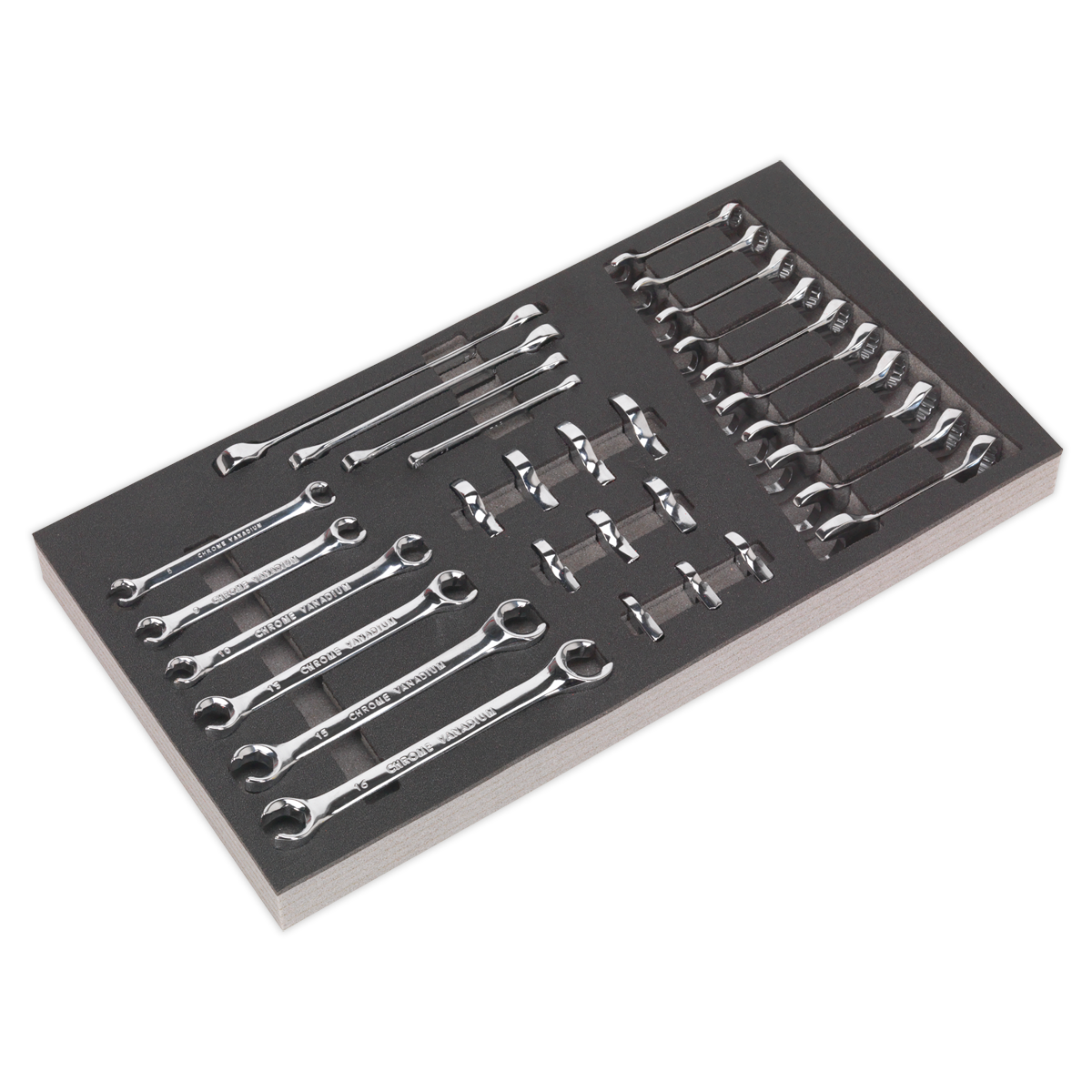 Sealey Tool Tray with Specialised Spanner Set 30pc - Metric