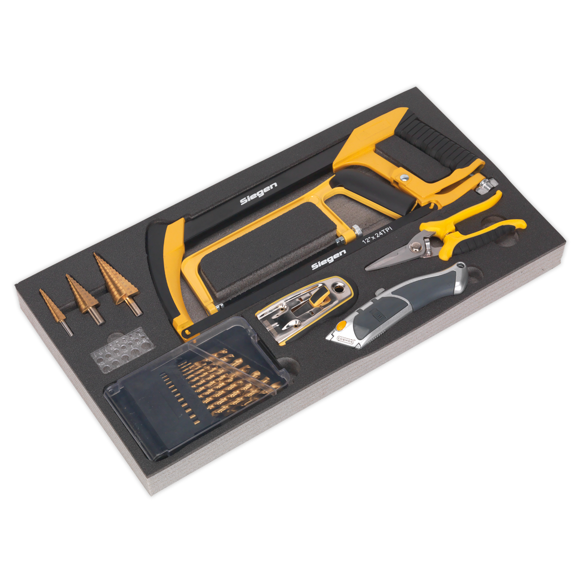 Sealey Tool Tray with Cutting & Drilling Set 28pc