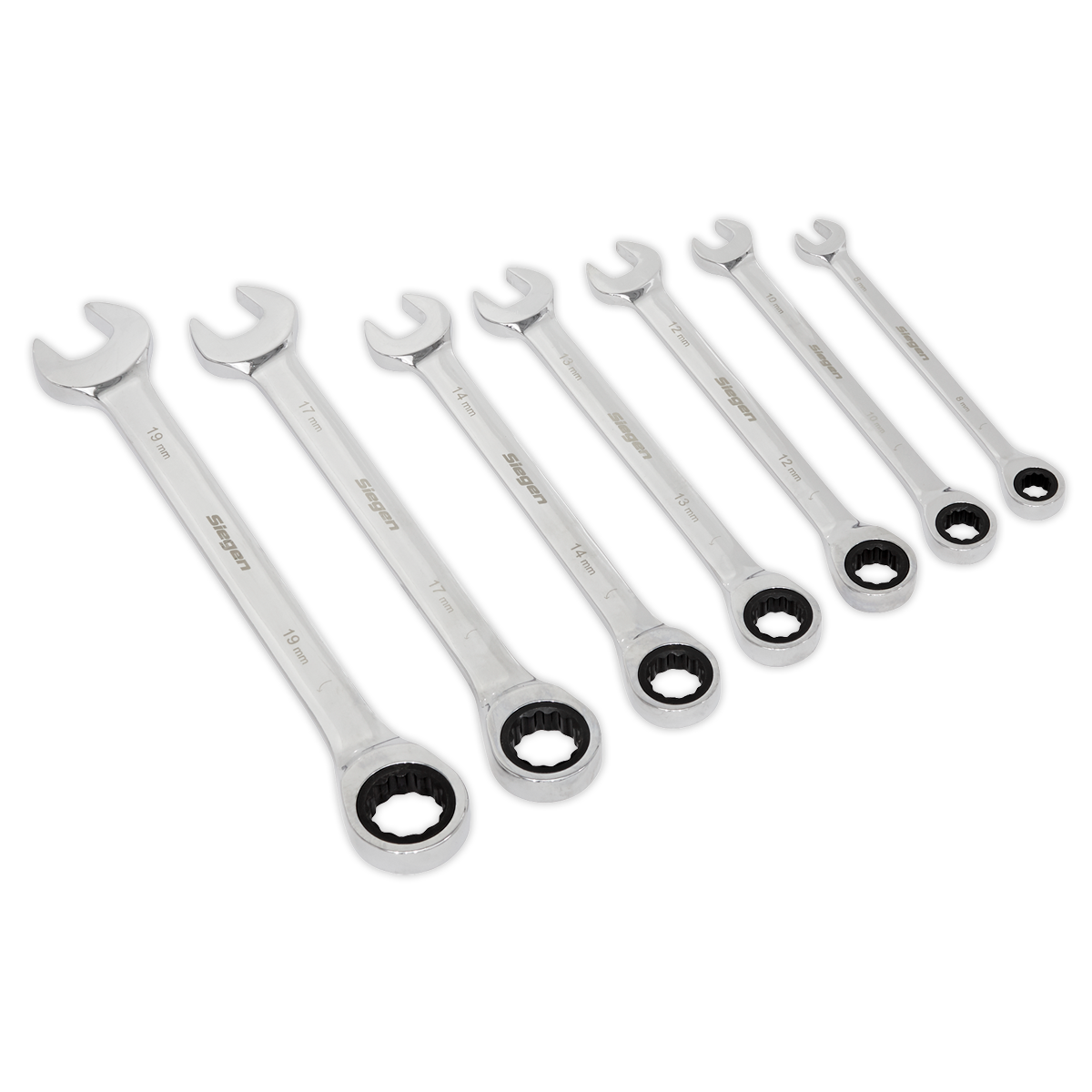 Sealey Ratchet Combination Spanner Set 7pc Metric