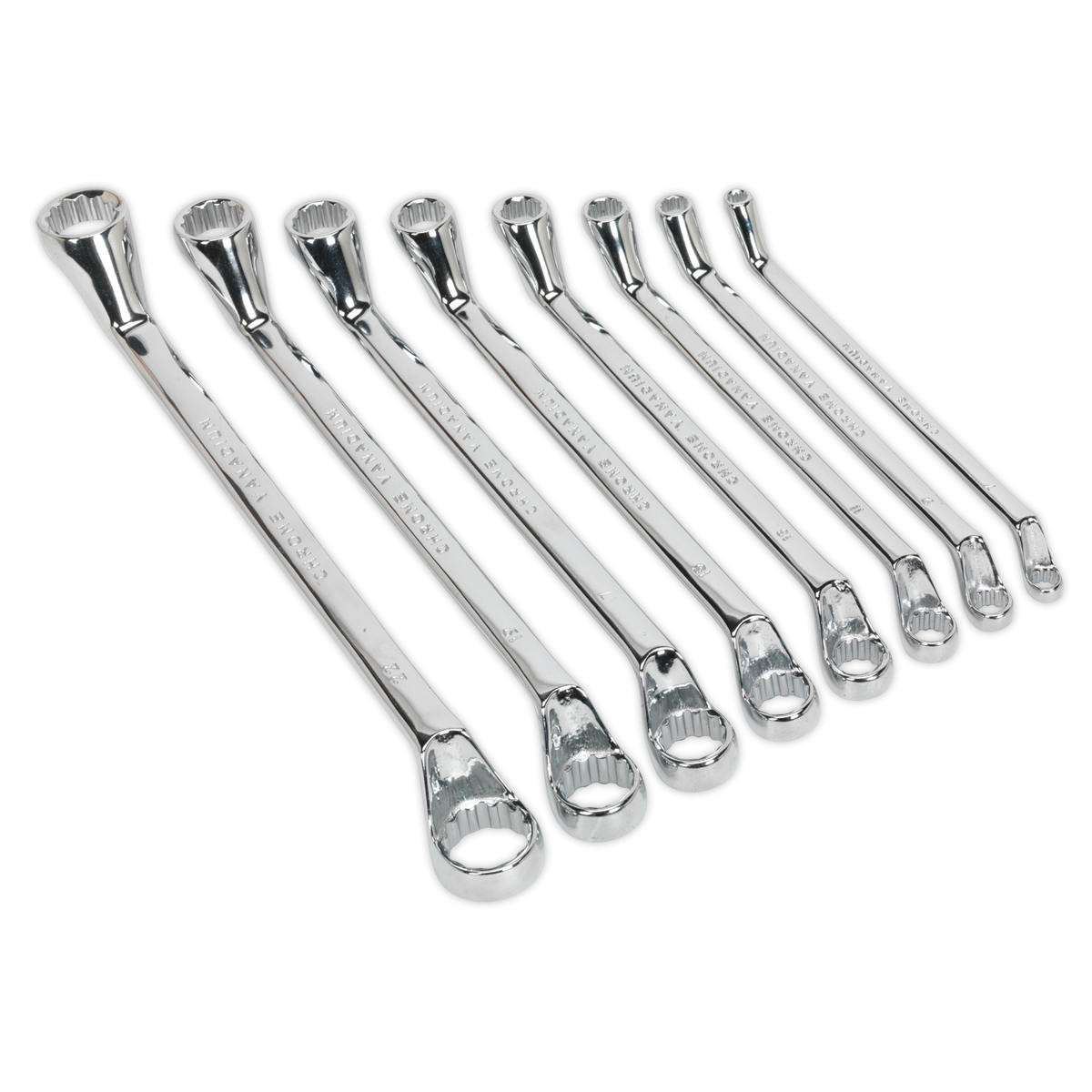 Sealey Deep Offset Ring Spanner Set 8pc Metric