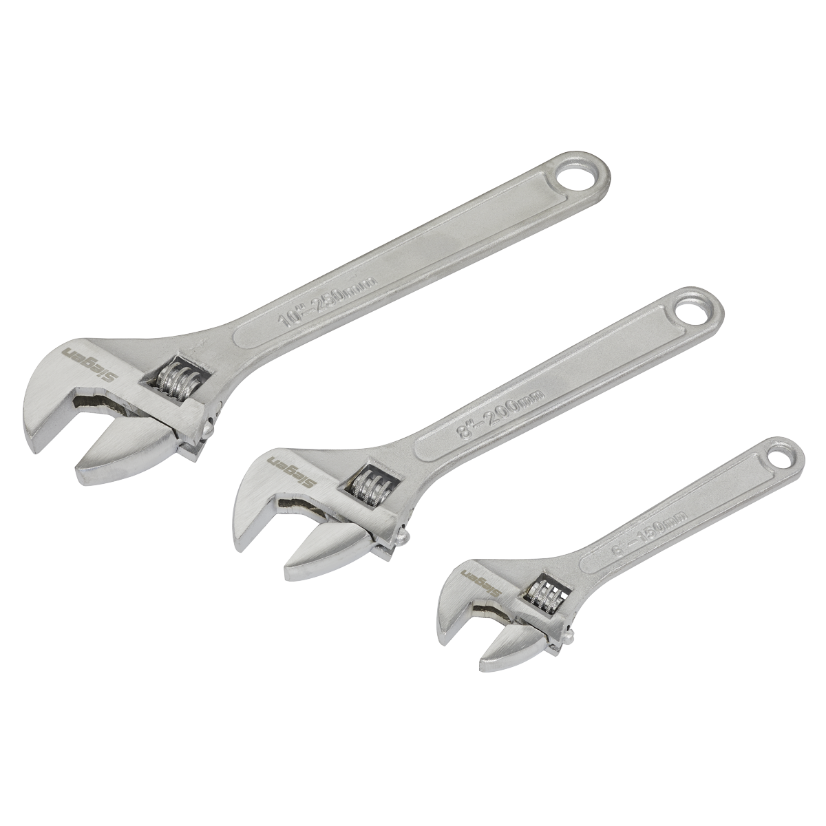 Sealey Adjustable Wrench Set 3pc 150, 200 & 250mm