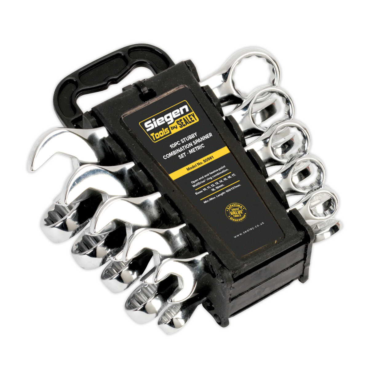 Sealey Combination Spanner Set 10pc Stubby Metric S0561