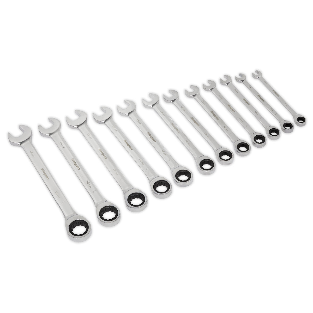 Sealey Ratchet Combination Spanner Set 12pc Metric