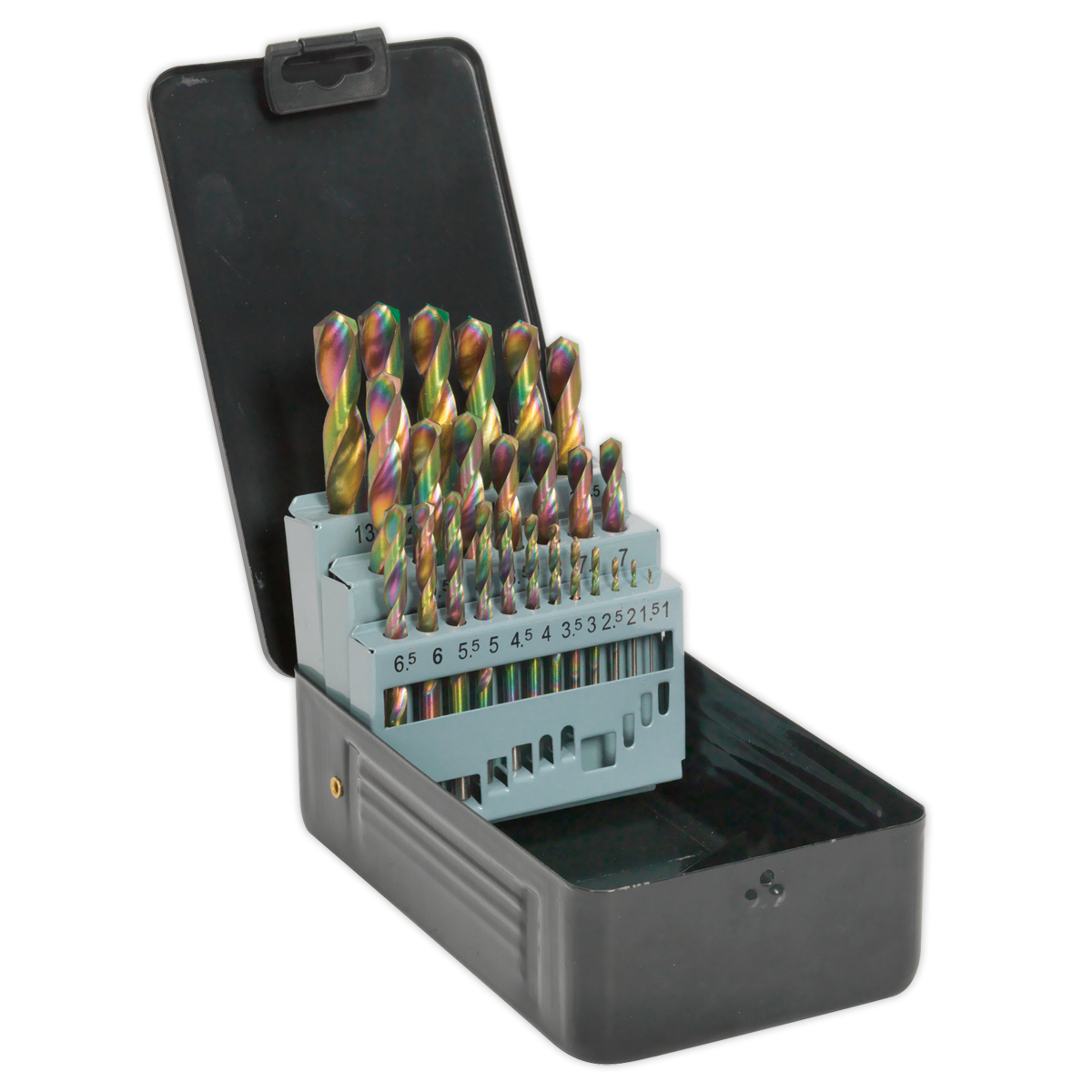 Sealey HSS Drill Bit Set 25pc Edge Ground - Metric DIN 338