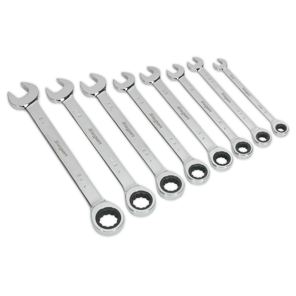 Sealey Combination Ratchet Spanner Set 8pc Imperial