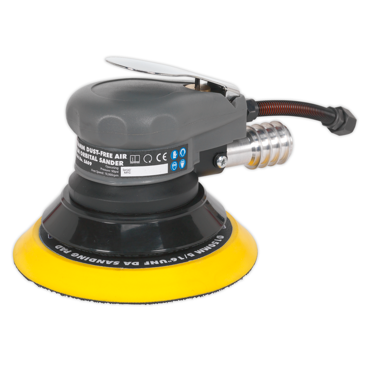 Sealey Air Palm Orbital Sander Ø150mm Dust-Free SA09