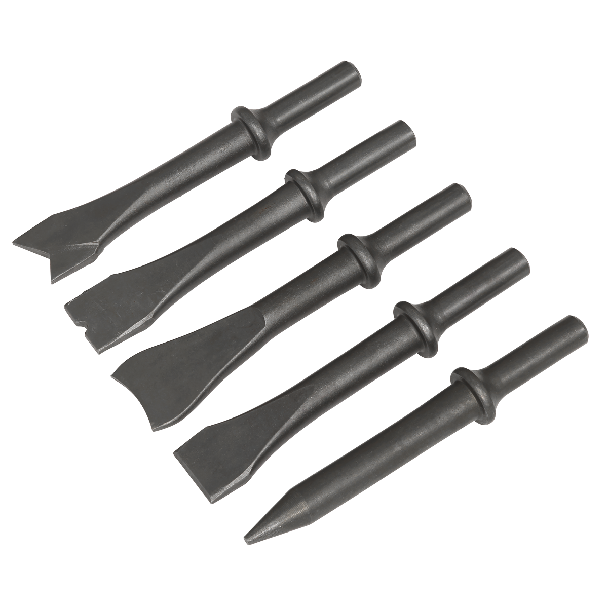 Sealey Air Hammer Chisel Set 5pc 120mm .401" Shank