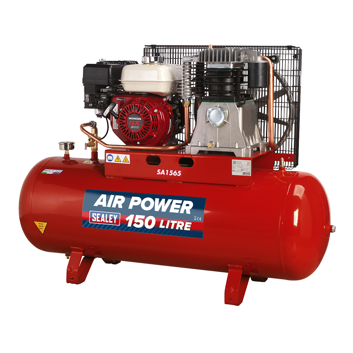 Sealey Air Compressor 150L Belt Drive Petrol Engine 6.5hp