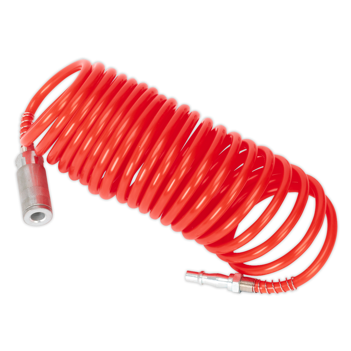 Sealey PE Coiled Air Hose 5m x Ø5mm with Couplings