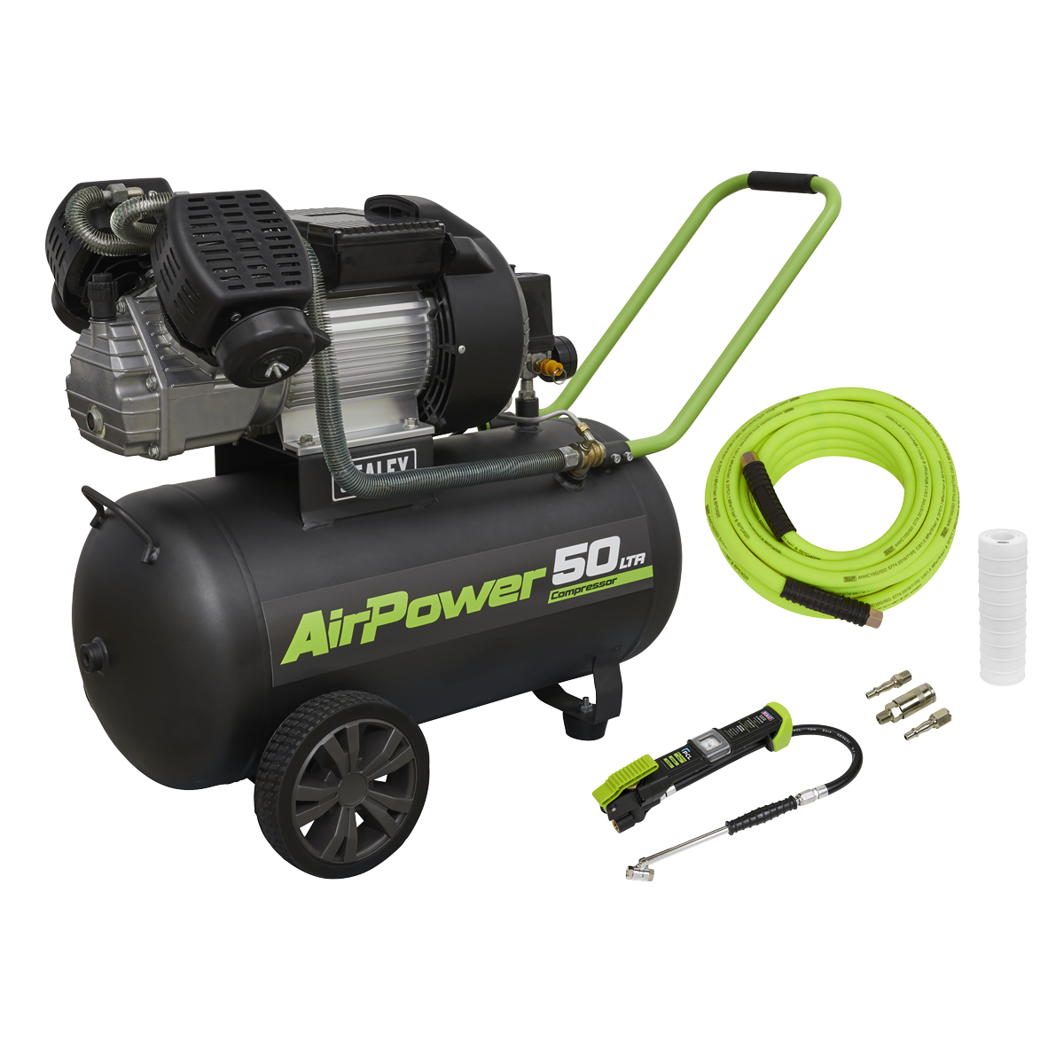 Sealey Air Compressor 50L Direct Drive 3hp & Air Accessory Kit