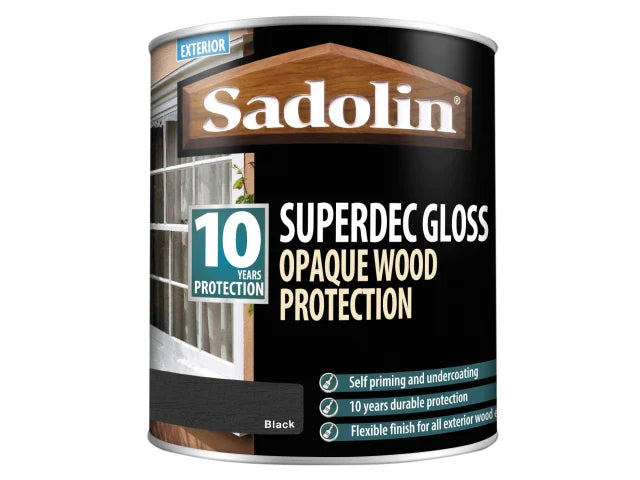 Sadolin Superdec Opaque Wood Protection Black Gloss 1 litre
