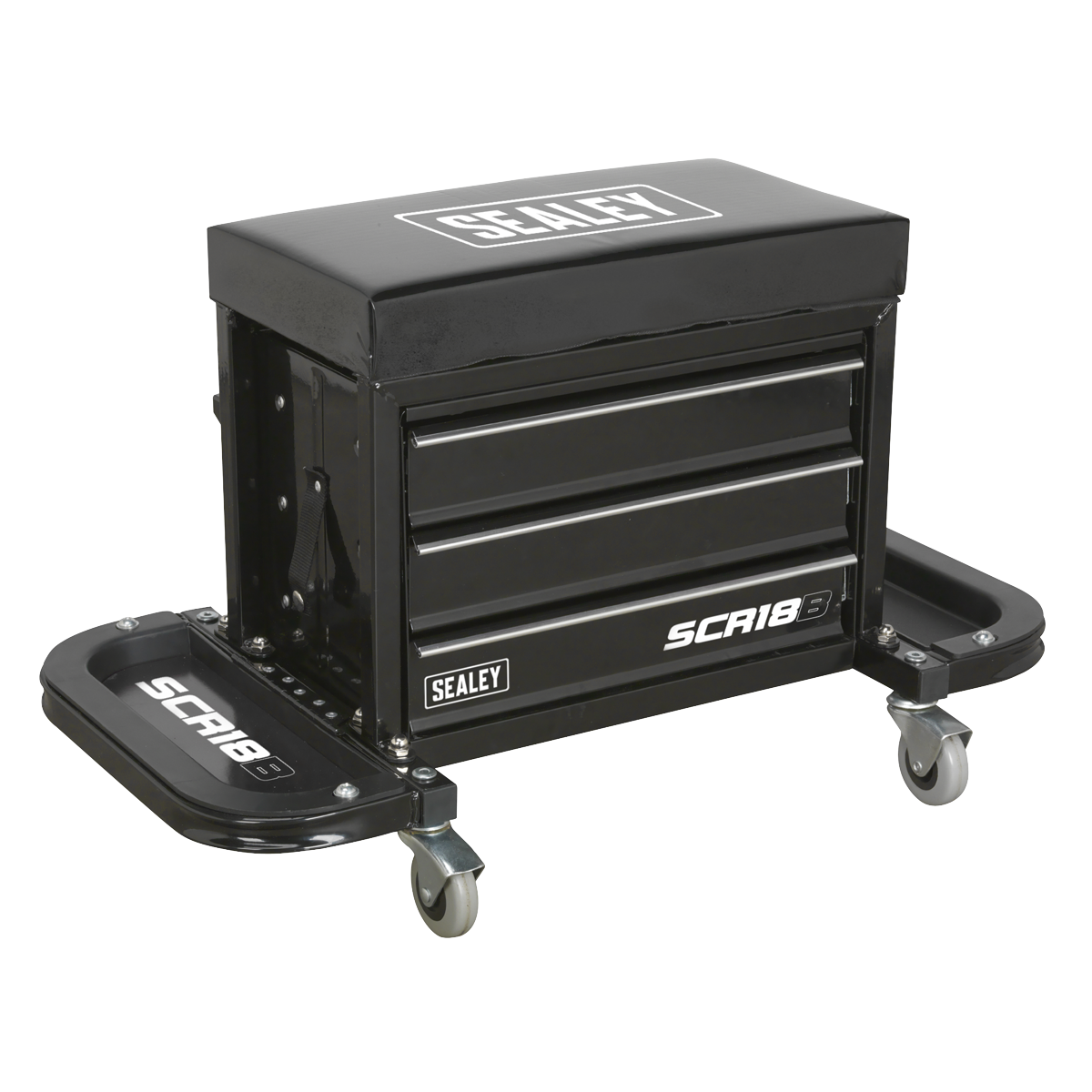 Sealey Mechanic's Utility Seat & Toolbox - Black