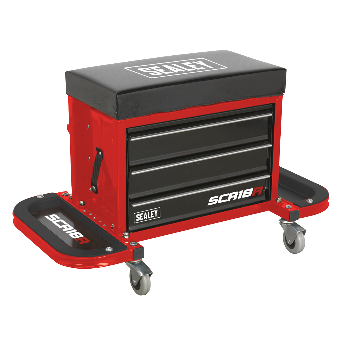 Sealey Mechanic's Utility Seat & Toolbox - Red