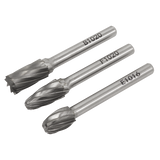 Sealey Tungsten Carbide Rotary Burr Set 3pc Ripper/Coarse