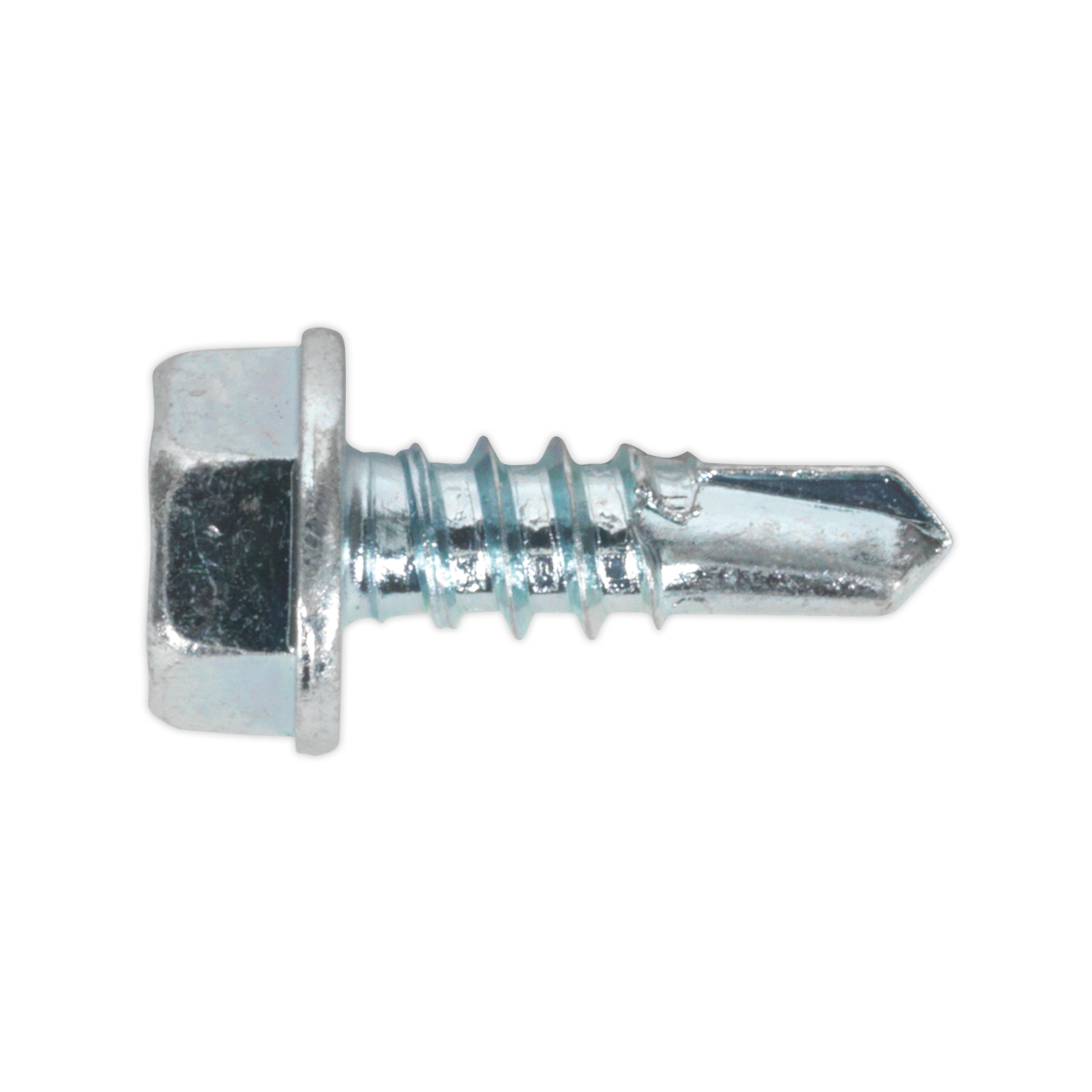 Sealey Self-Drilling Screw 4.2 x 13mm Hex Head Zinc Pack of 100