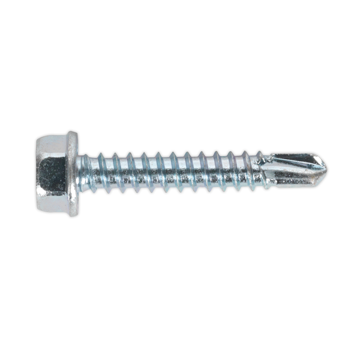 Sealey Self-Drilling Screw 4.2 x 25mm Hex Head Zinc Pack of 100