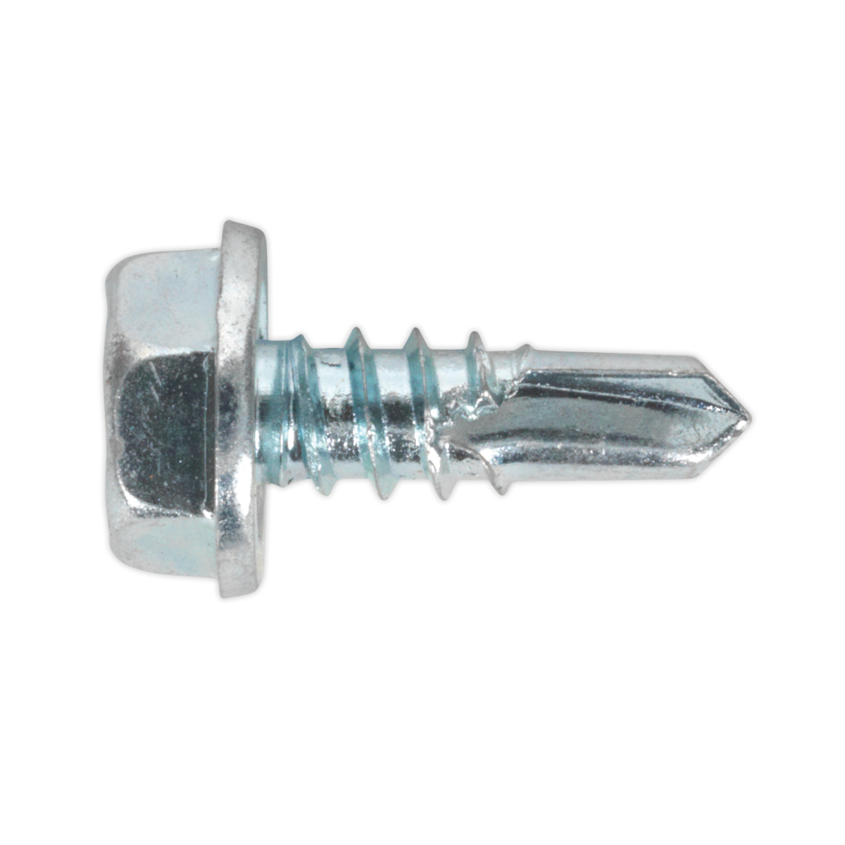 Sealey Self-Drilling Screw 4.8 x 13mm Hex Head Zinc Pack of 100