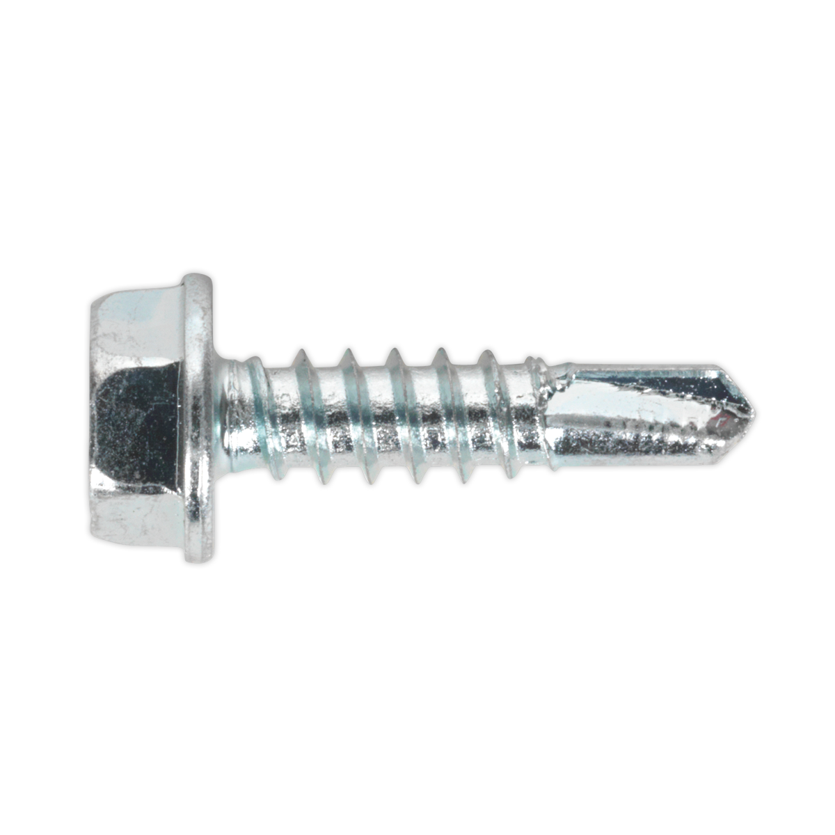 Sealey Self-Drilling Screw 4.8 x 19mm Hex Head Zinc Pack of 100