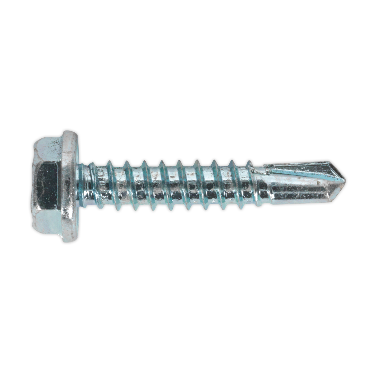 Sealey Self-Drilling Screw 4.8 x 25mm Hex Head Zinc Pack of 100