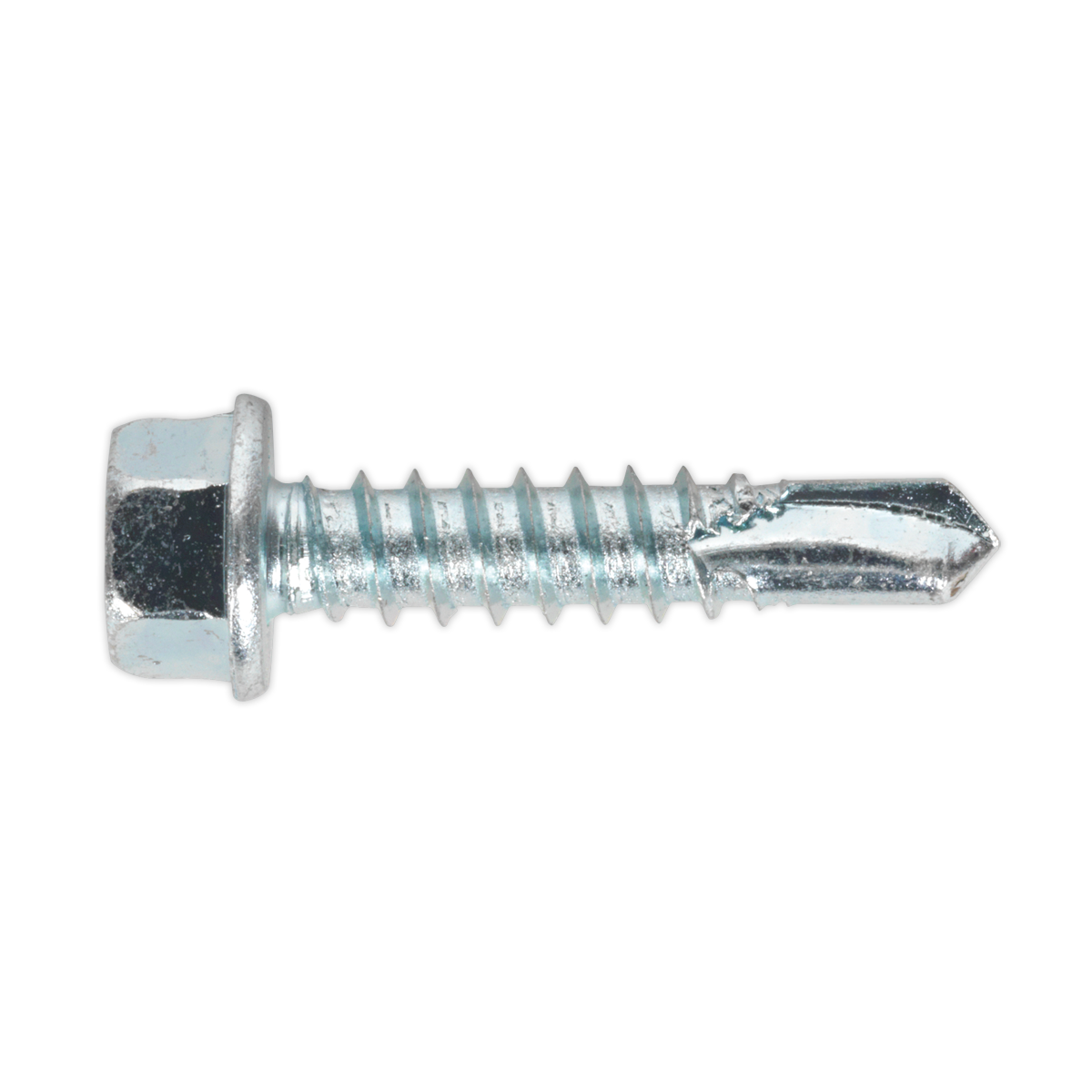 Sealey Self-Drilling Screw 5.5 x 25mm Hex Head Zinc Pack of 100