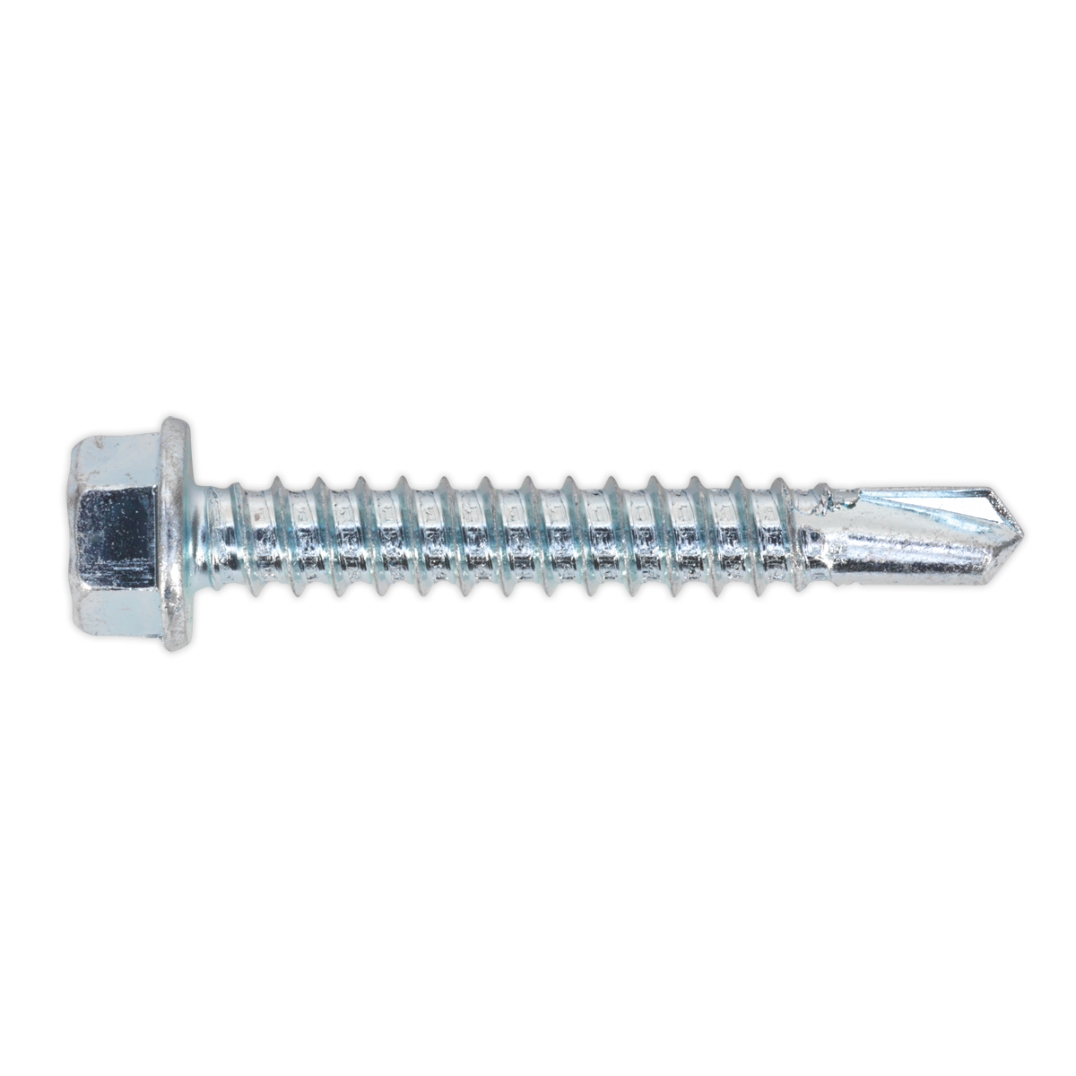 Sealey Self-Drilling Screw 5.5 x 38mm Hex Head Zinc Pack of 100