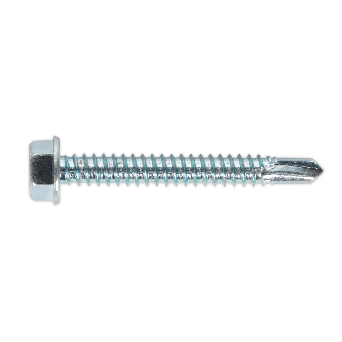 Sealey Self-Drilling Screw 6.3 x 50mm Hex Head Zinc Pack of 100