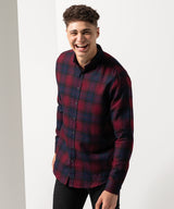 Sf Brushed Check Casual Shirt With Button-Down Collar