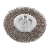Sealey Flat Wire Brush Stainless Steel Ø100mm Ø6mm Shaft