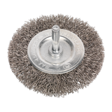 Sealey Flat Wire Brush Stainless Steel 75mm with 6mm Shaft
