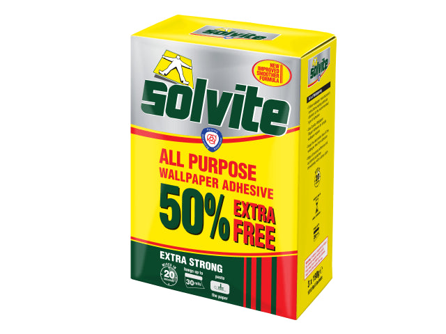Solvite All Purpose Extra Strong Wallpaper Paste - 20 Roll Box with 50% Free