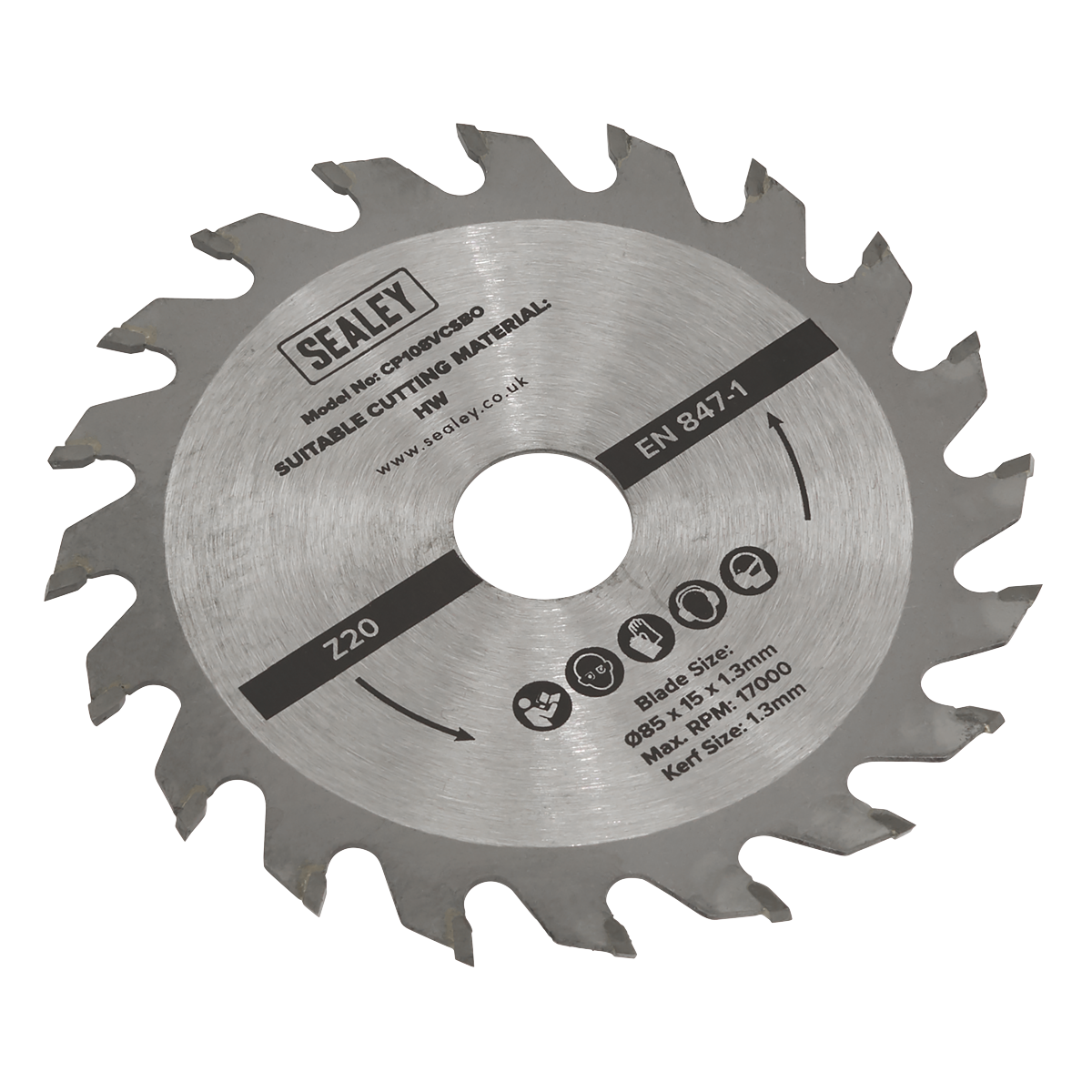 Sealey Circular Saw Blade  Ø85 x 15 x 1.3mm 20tpu