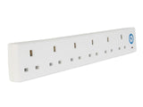 SMJ Extension Lead 240V 6-Way 13A Surge Protection 2m