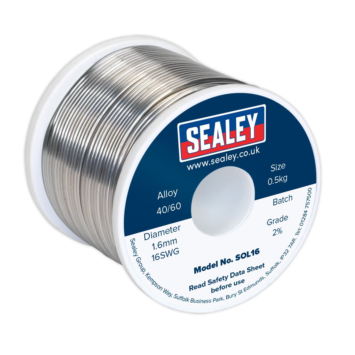 Sealey Solder Wire Quick Flow 1.6mm/16SWG 40/60 0.5kg Reel