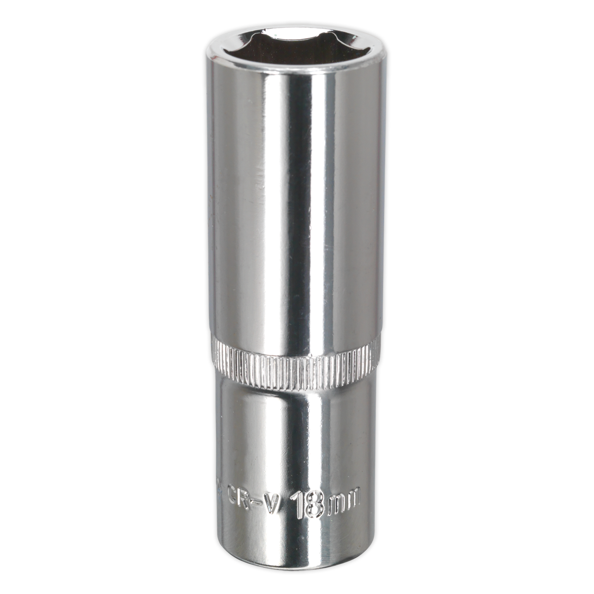 Sealey WallDrive® Socket 18mm Deep 1/2"Sq Drive Fully Polished