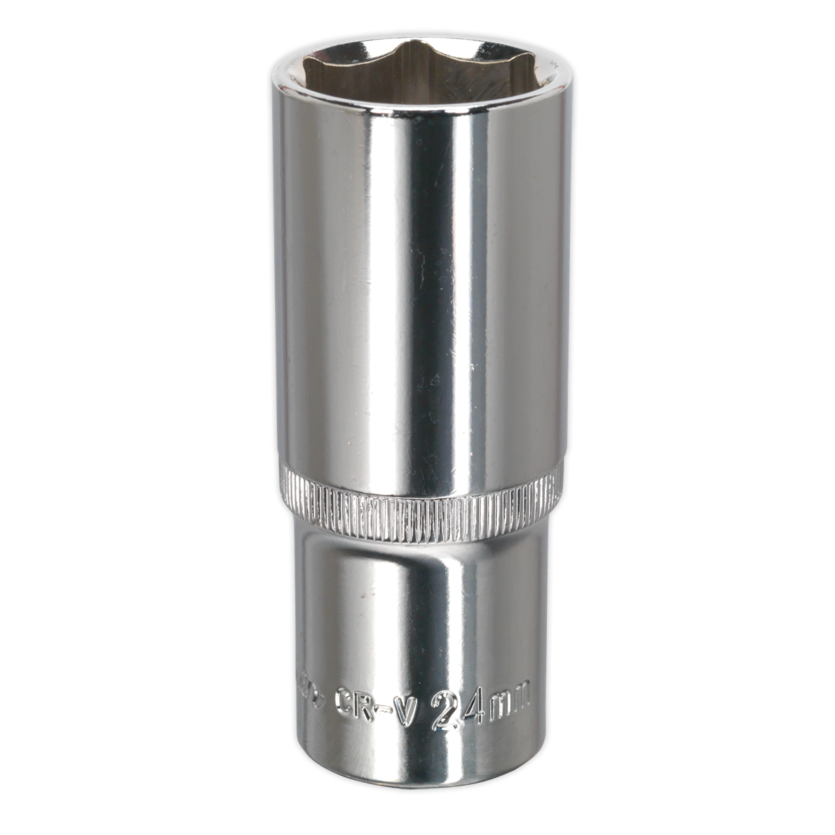 Sealey WallDrive® Socket 24mm Deep 1/2"Sq Drive Fully Polished