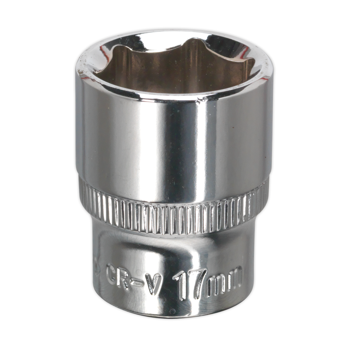 Sealey WallDrive® Socket 17mm 3/8"Sq Drive Fully Polished