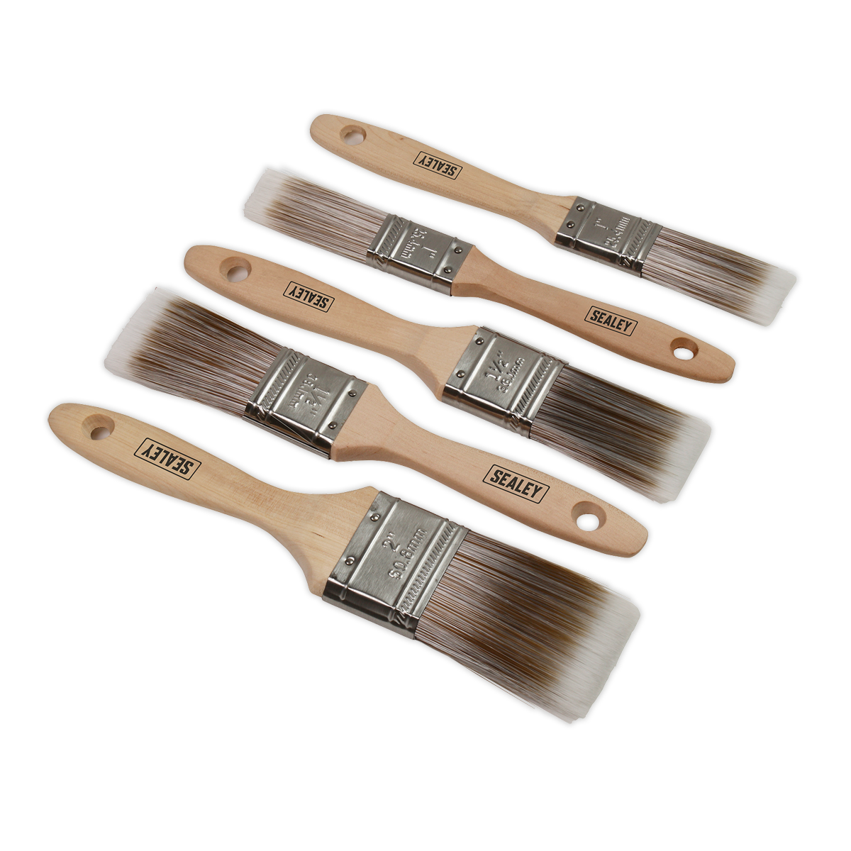 Sealey Wooden Handle Paint Brush Set 5pc