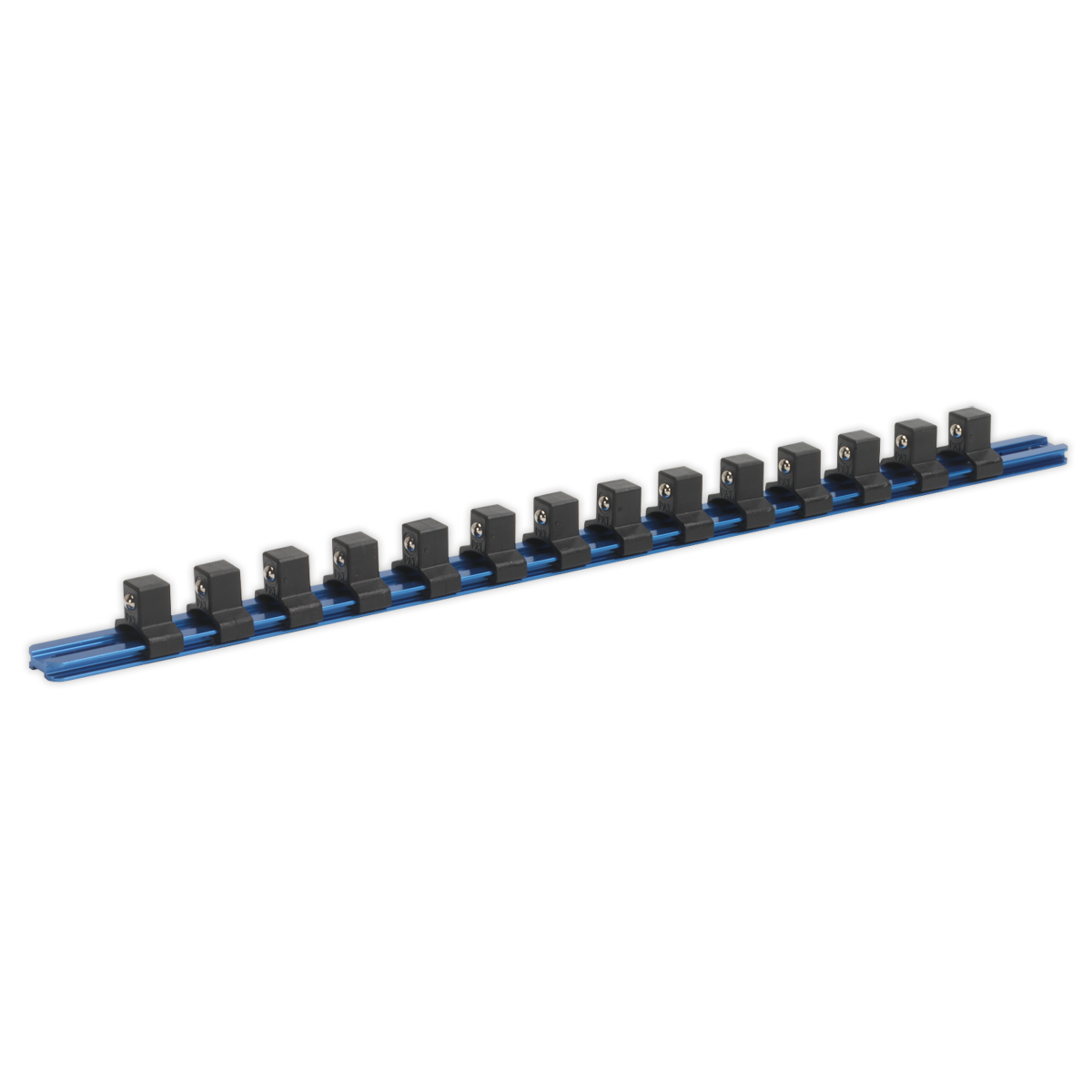 Sealey Socket Retaining Rail with 14 Clips Aluminium 1/2"Sq Drive