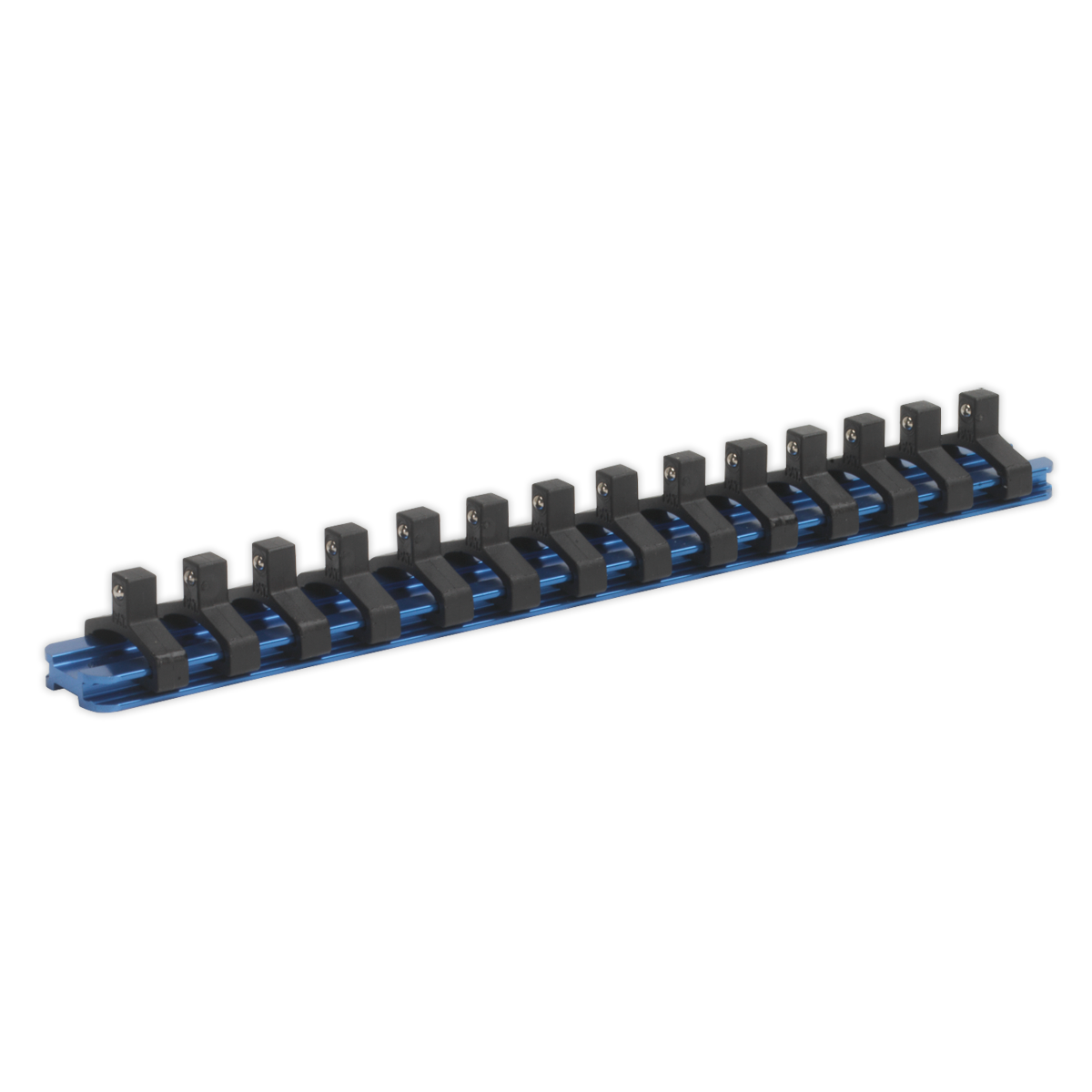 Sealey Socket Retaining Rail with 14 Clips Aluminium 1/4"Sq Drive