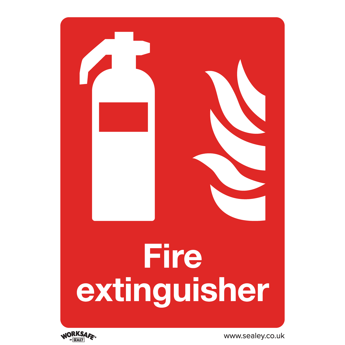 Sealey Prohibition Safety Sign - Fire Extinguisher - Rigid Plastic - Pack of 10