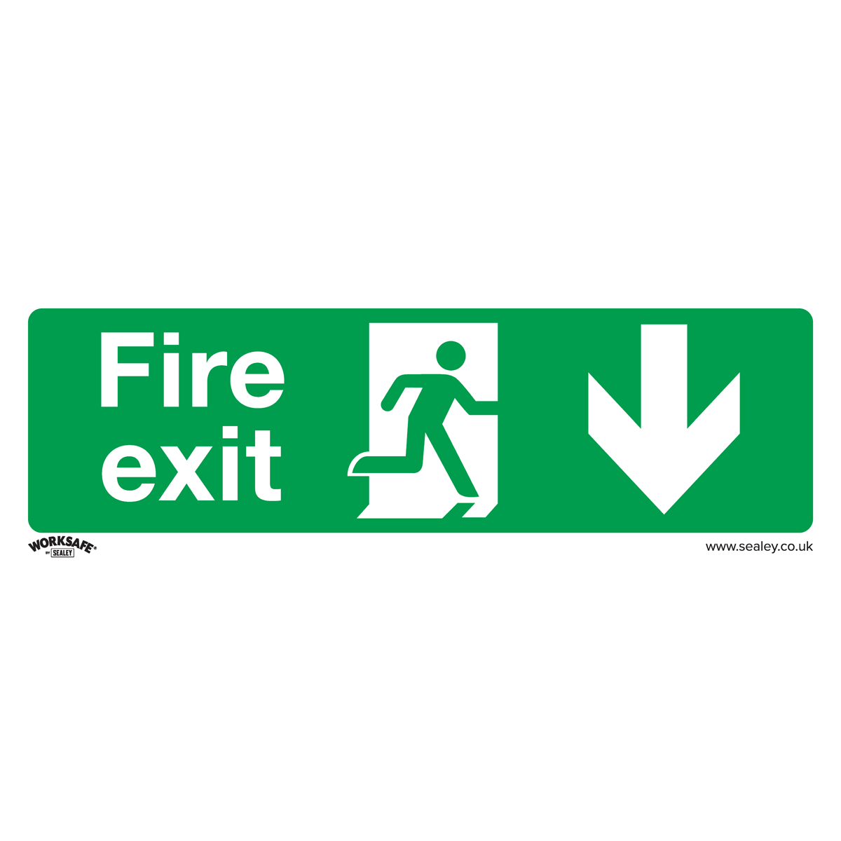 Sealey Safe Conditions Safety Sign - Fire Exit (Down) - Self-Adhesive Vinyl