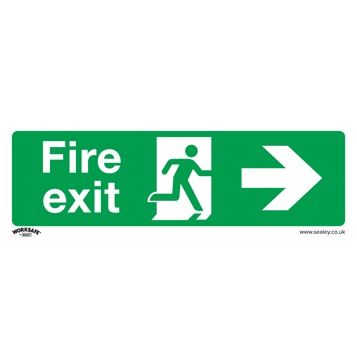 Sealey Safe Conditions Safety Sign - Fire Exit (Right) - Rigid Plastic - Pack of 10