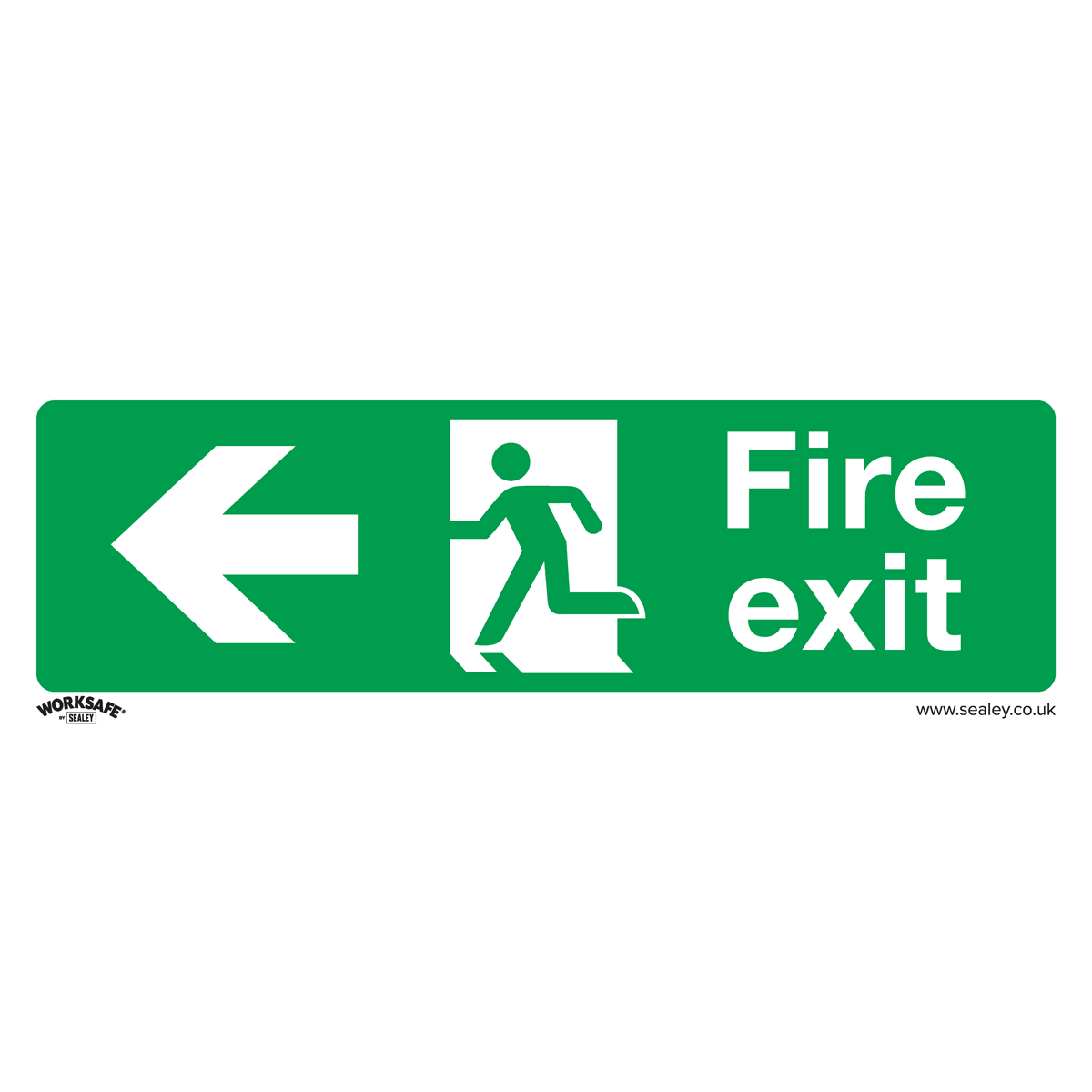 Sealey Safe Conditions Safety Sign - Fire Exit (Left) - Rigid Plastic - Pack of 10