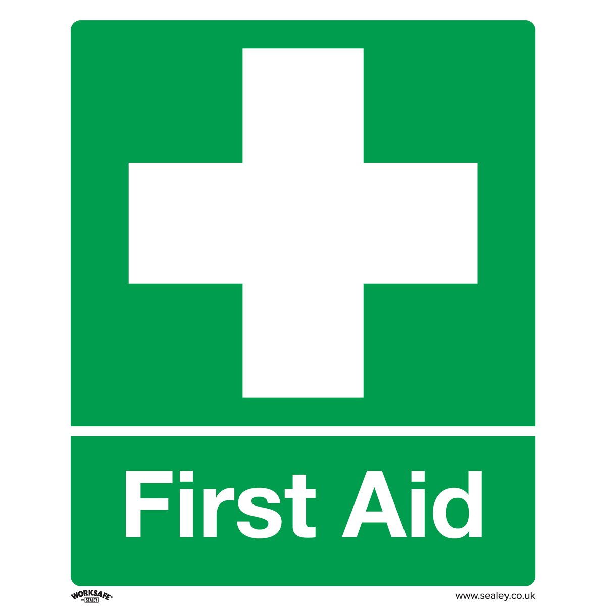 Sealey Safety Sign - First Aid - Rigid Plastic - Pack of 10