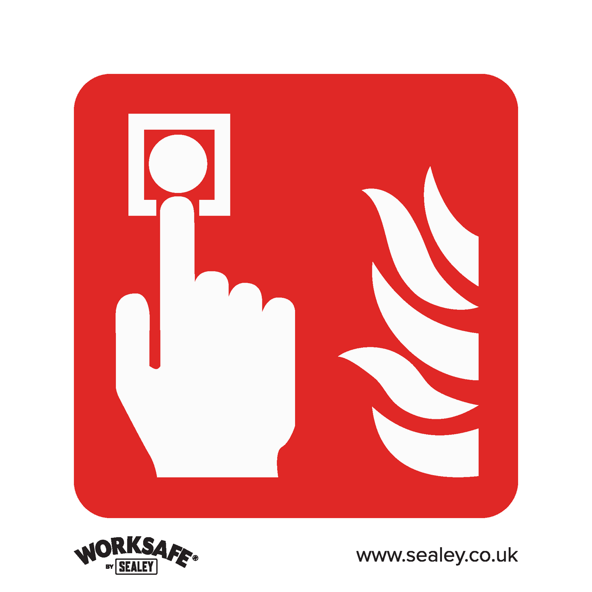 Sealey Safe Conditions Safety Sign - Fire Alarm Symbol - Rigid Plastic - Pack of 10