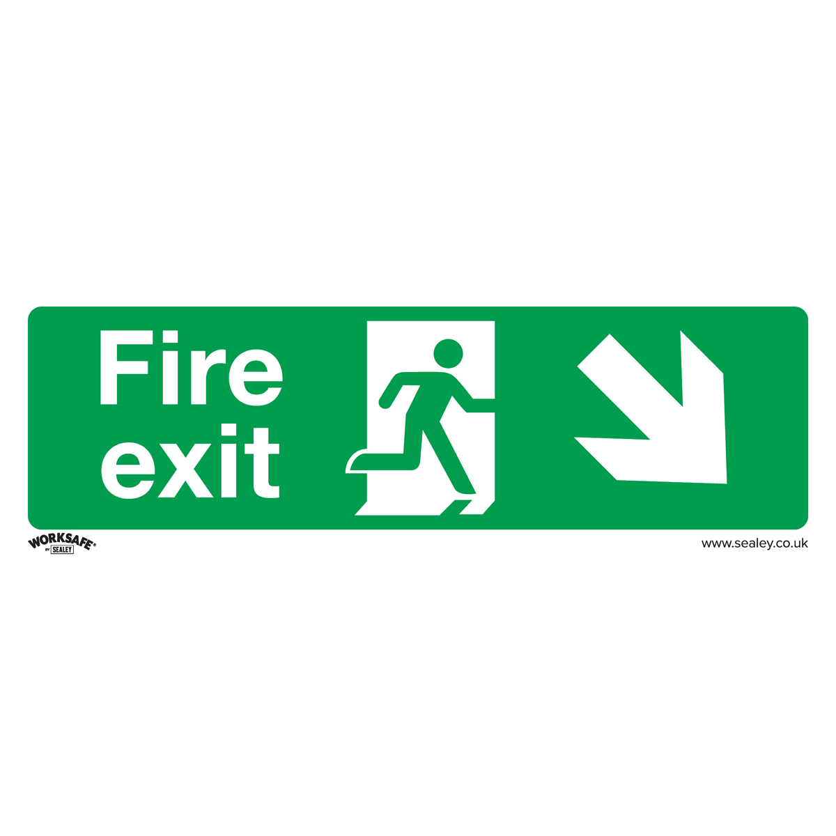 Sealey Safe Conditions Safety Sign - Fire Exit (Down Right) - Self-Adhesive Vinyl