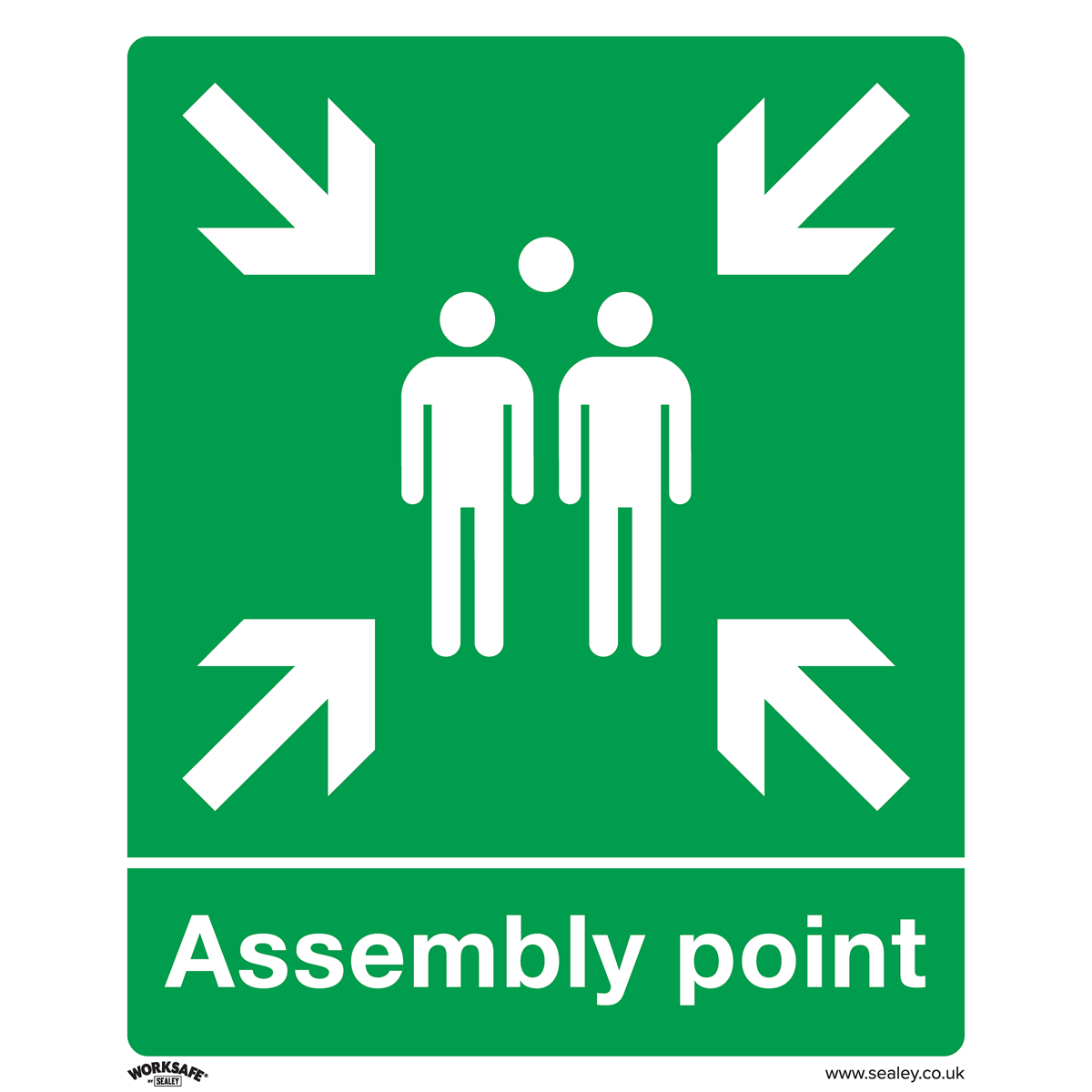Sealey Safe Conditions Safety Sign - Assembly Point - Rigid Plastic - Pack of 10